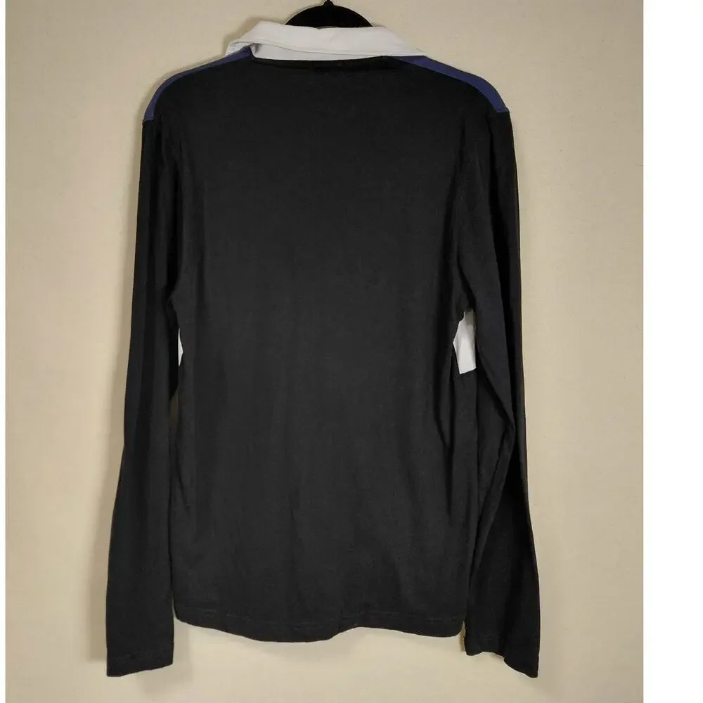 Vintage True Religion Brand Colorblock Long Sleeve Polo Shirt Blue Size S/P